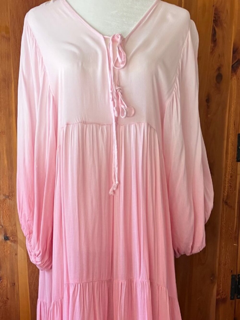 Pink Ombre Tiered Maxi Dress